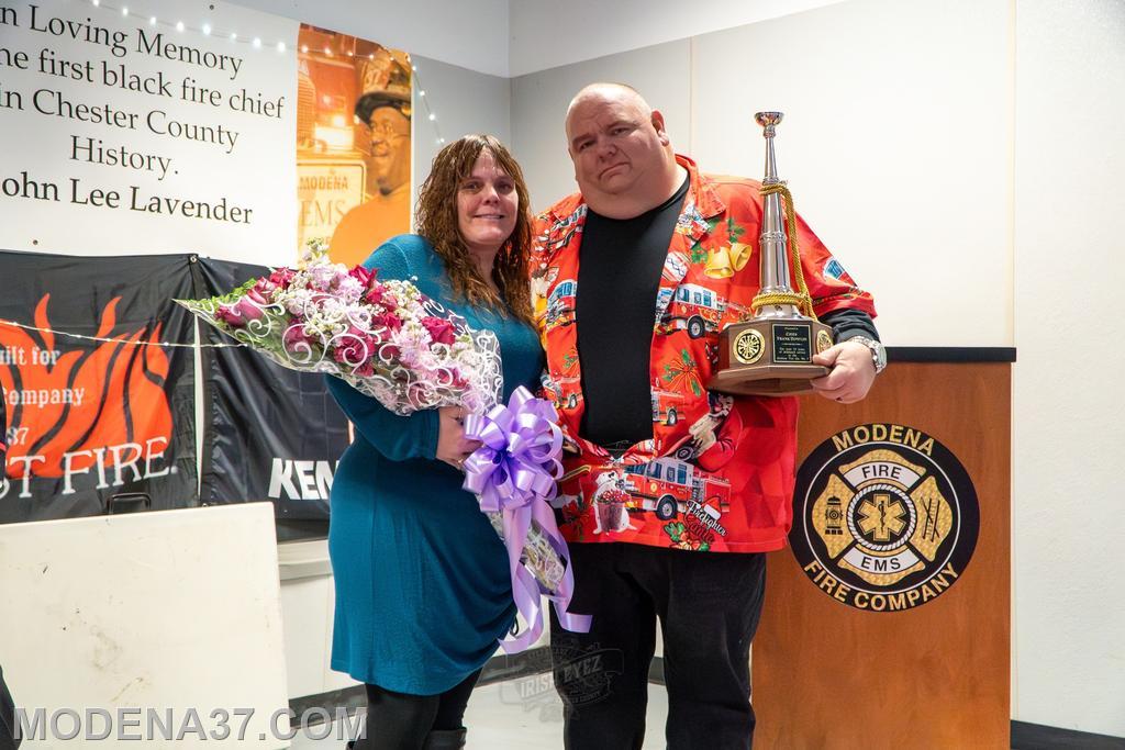 Shannon was presented a large Beautiful Bouquet of flowers Thanking her for standing beside Chief for all those years
