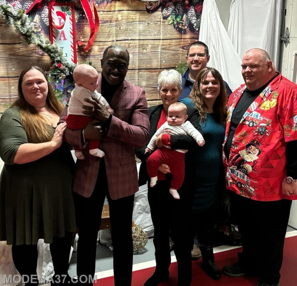 Chief with wife, Senator Comitta, State Rep Williams, Borough president Daywalt, and County Rep. McClure and Grandbabies